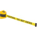 Global Industrial Magnetic Retractable Belt Barrier, Yellow Case W/ 30ft Yellow Caution Belt 708419YBC